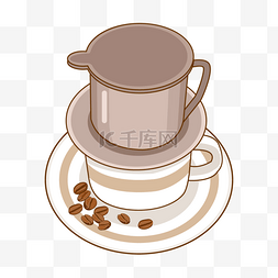 越南滴滤咖啡和咖啡杯