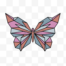 蝴蝶抽象花纹图案图片_彩色花纹立体几何蝴蝶