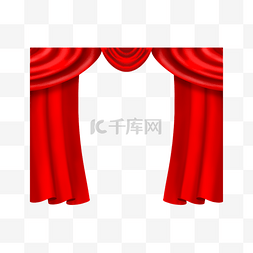 红色写实窗帘剪贴画