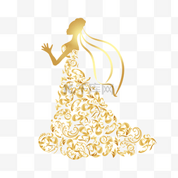 新娘抽象金色婚纱光效