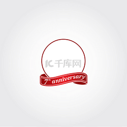 商业计划书图片_装饰红色框架与红色缎带。周年纪