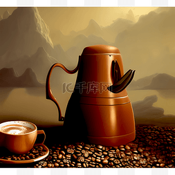 咖啡热咖啡图片_精致的咖啡壶
