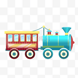 蒸汽火车卡通车厢风格