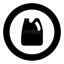 润滑油汽车图片_带有机油和燃料图标黑色的罐头在