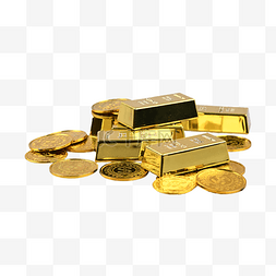 金条富贵钱币黄金金币堆