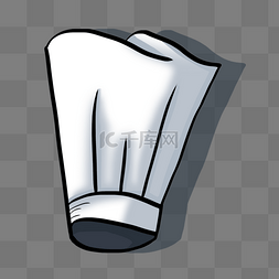 卡通白色高筒厨师帽