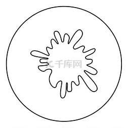 in形状图片_Blot Ink spot Paint splash icon in circle rou