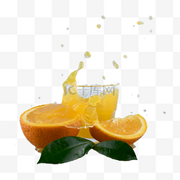 橙子橙叶图片_夏天饮品橙子橙汁
