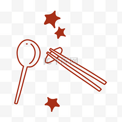 韩国旅行涂鸦筷子和小勺