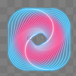 科技感线条网状图片_红色蓝色霓虹光感发光不规则图形