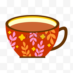 红色的抽象图案咖啡杯