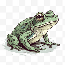 扁平插画手绘免抠元素青蛙