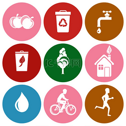 绿色生活方式图片_生态和健康保护符号以健康的生活