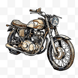 卡通复古运动摩托车