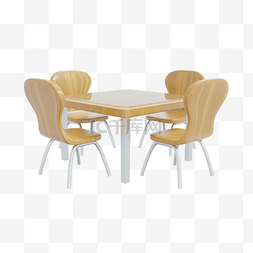 3DC4D立体餐厅桌椅