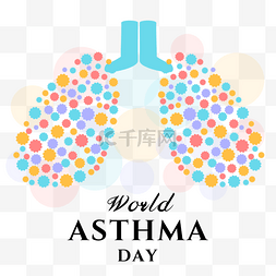 世界哮喘日彩色肺部健康关注患者