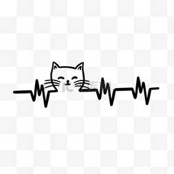 可爱猫头心电图