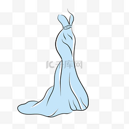蓝色线条抽象线条婚纱礼服新娘