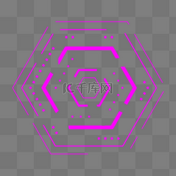 科技之光图片_科技几何六边形紫色线条