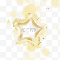 金色光效星星抽象边框和光晕