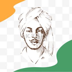 政治线条图片_简单的线条风格 bhagat singh 生日