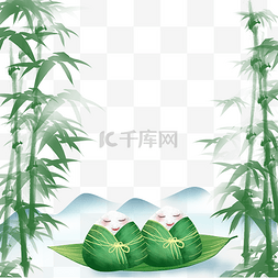 端午节粽子竹子边框