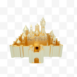 C4D儿童卡通城堡模型