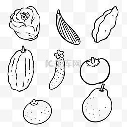 蔬菜水果线描素材图片_线描秋季果蔬蔬菜
