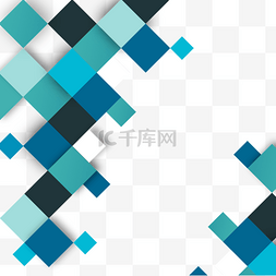 方格彩色正方形商务几何抽象边框