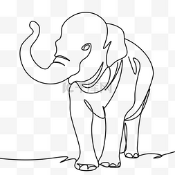 艺术线条画大象