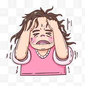 紧张慌张焦虑焦躁表情包素材图片免费下载-千库网