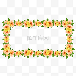 花卉金黄花瓣装饰边框