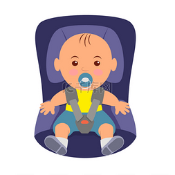 的婴儿图片_在汽车座椅安全带的蹒跚学步。道