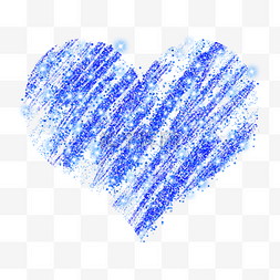 心形虚线笔刷图片_蓝色心形闪光光效抽象笔刷