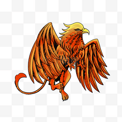 希腊动物神话橙色狮鹫