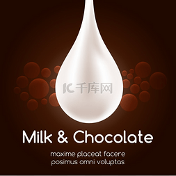 喝牛奶图片_牛奶滴和黑巧克力壁纸。