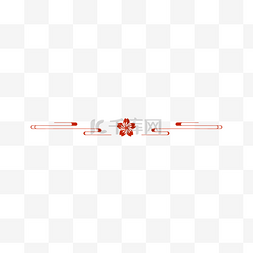 花纹分割框图片_新年新春中式梅花花朵祥云红色分