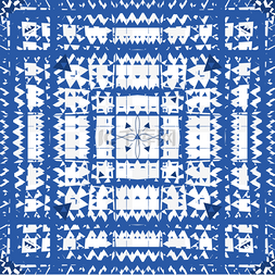 葡萄牙传统图案阿兹勒赫蓝色抽象
