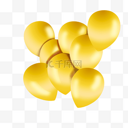 金币透明背景图片_透明金色气球