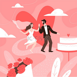 新婚夫妇的概念。