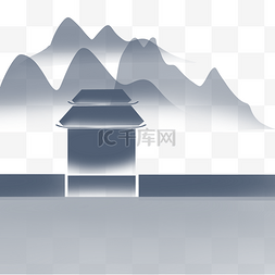 中式简约景观山水楼阁