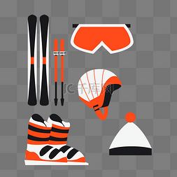 冬季滑雪体育用品套图冬天运动装
