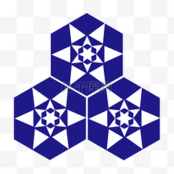 蓝紫色多角几何组合装饰