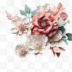 折纸素材图片_剪纸折纸效果花朵花装饰