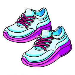 女性化图标图片_运动鞋的插图。