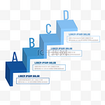 楼梯台阶信息图表几何抽象商务蓝色