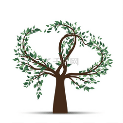 心形树装饰图片_树枝呈心形的树