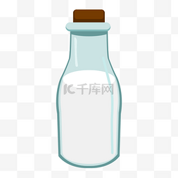 饮品图标图片_卡通透明玻璃瓶和牛奶