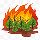 卡通自然灾害森林火灾