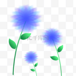 夏季夏日小物蓝色小花弥散渐变
